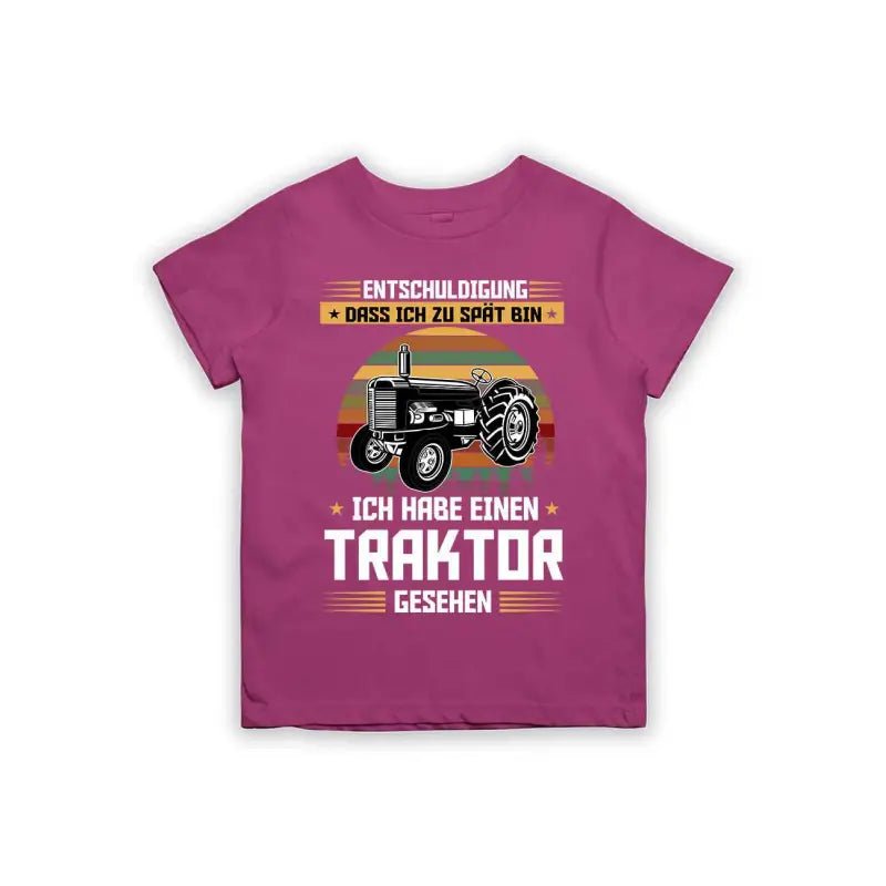Entschuldigung dass ich zu spät bin... ich habe einen Traktor gesehen Kinder T-Shirt - Schwarzer - Kaffee