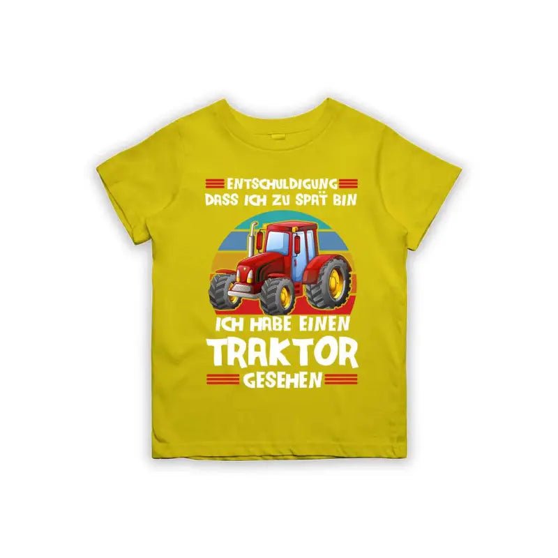 Entschuldigung dass ich zu spät bin... ich habe einen Traktor gesehen Kinder T-Shirt - Schwarzer - Kaffee