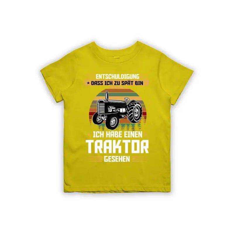 Entschuldigung dass ich zu spät bin... ich habe einen Traktor gesehen Kinder T-Shirt - Schwarzer - Kaffee