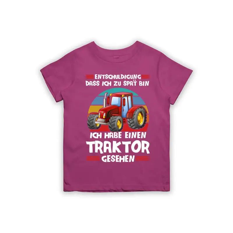 Entschuldigung dass ich zu spät bin... ich habe einen Traktor gesehen Kinder T-Shirt - Schwarzer - Kaffee