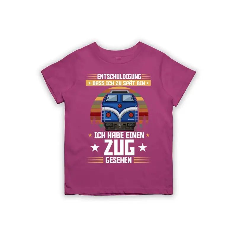 Entschuldigung dass ich zu spät bin... ich habe einen Zug gesehen Kinder T-Shirt - Schwarzer - Kaffee
