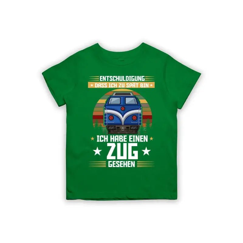 Entschuldigung dass ich zu spät bin... ich habe einen Zug gesehen Kinder T-Shirt - Schwarzer - Kaffee