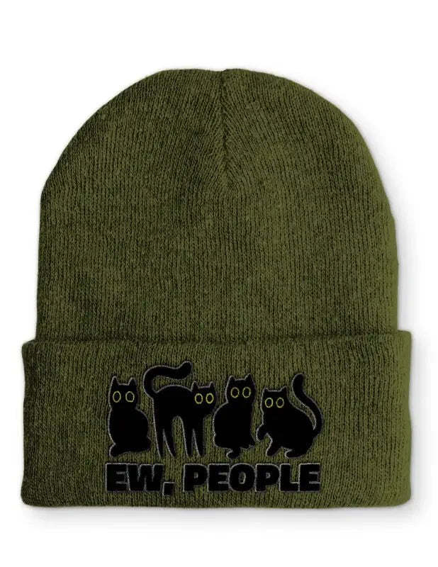 EW, People Statement Beanie Mütze mit Spruch - tshirtladen - Mütze