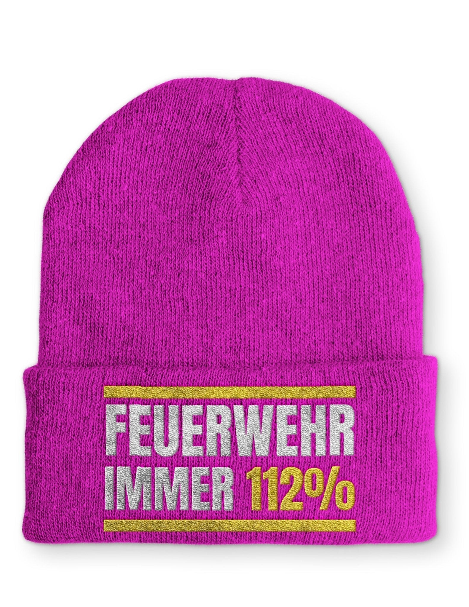 Feuerwehr immer 112% Beanie Mütze mit Spruch - tshirtladen - Mütze