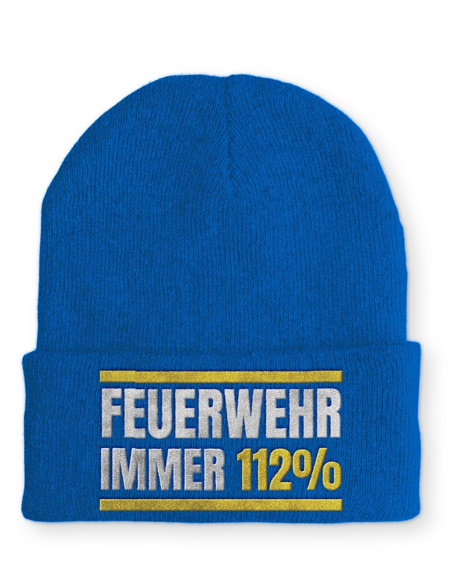 Feuerwehr immer 112% Beanie Mütze mit Spruch - tshirtladen - Mütze