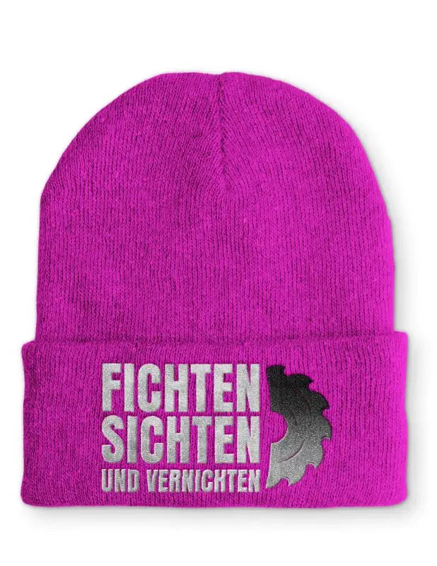 Fichten Sichten und Vernichten Statement Beanie Mütze mit Spruch - tshirtladen - Mütze