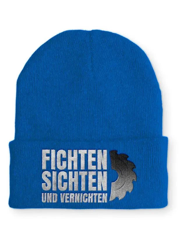 Fichten Sichten und Vernichten Statement Beanie Mütze mit Spruch - tshirtladen - Mütze