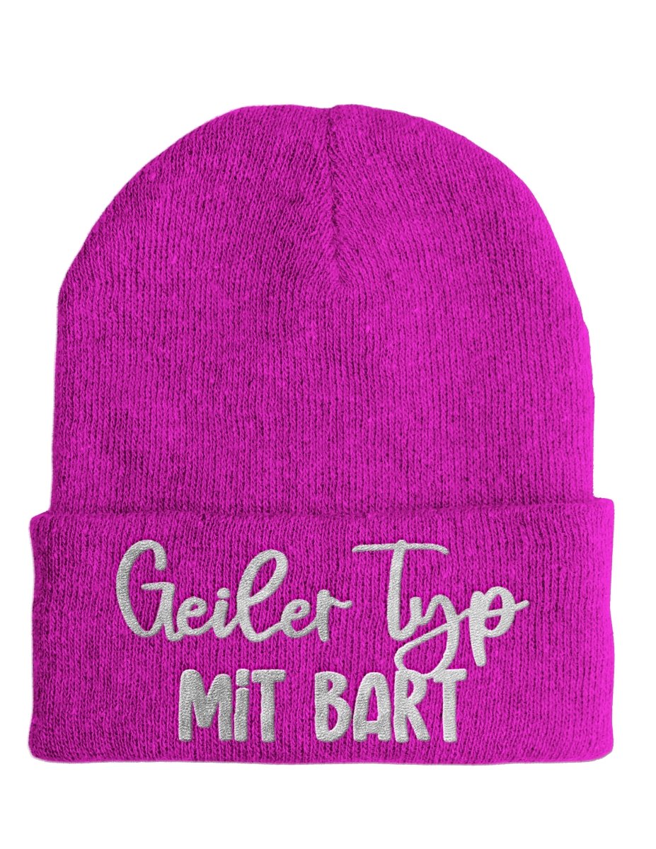 Geiler Typ mit Bart - Beanie - Mütze mit Spruch - Schwarzer - Kaffee