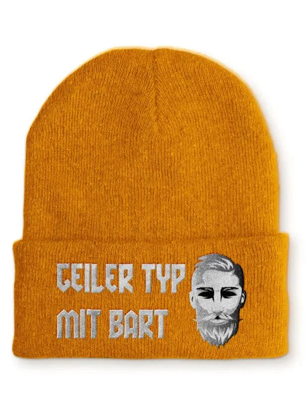 Geiler Typ mit Bart Statement Beanie Mütze mit Spruch - tshirtladen - Mütze