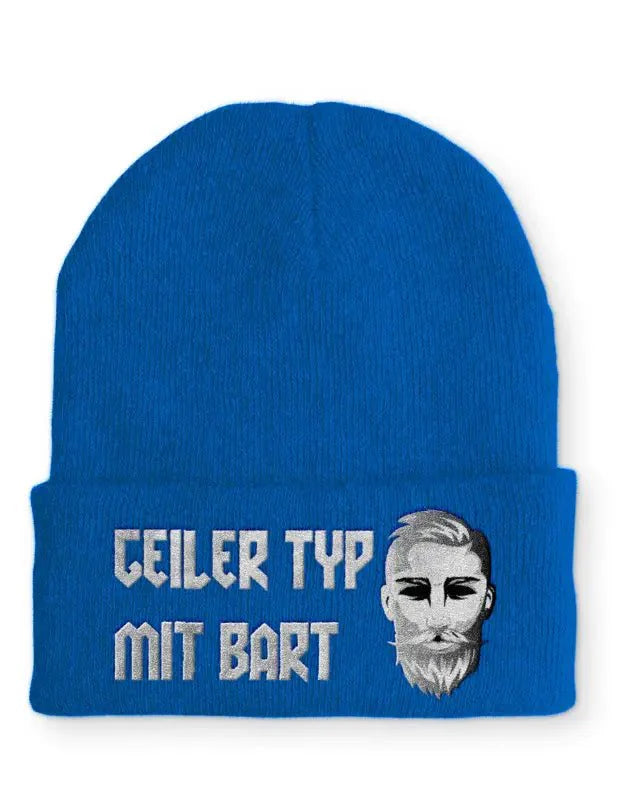 Geiler Typ mit Bart Statement Beanie Mütze mit Spruch - tshirtladen - Mütze