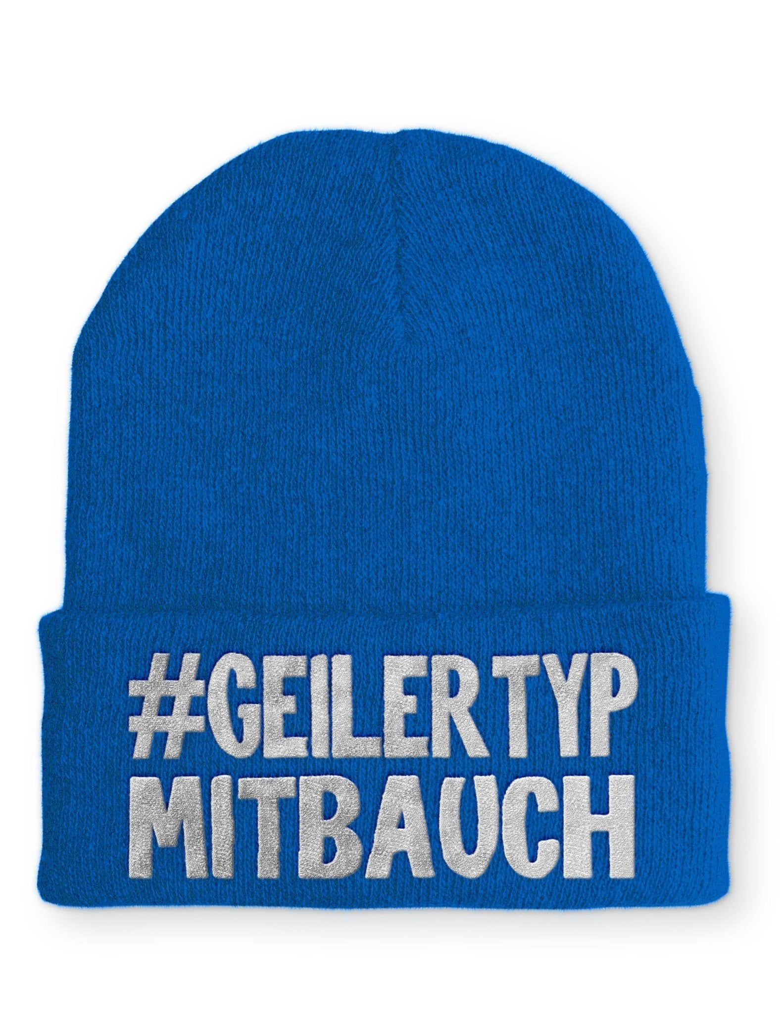 Geiler Typ mit Bauch Beanie Mütze mit Spruch - tshirtladen - Mütze