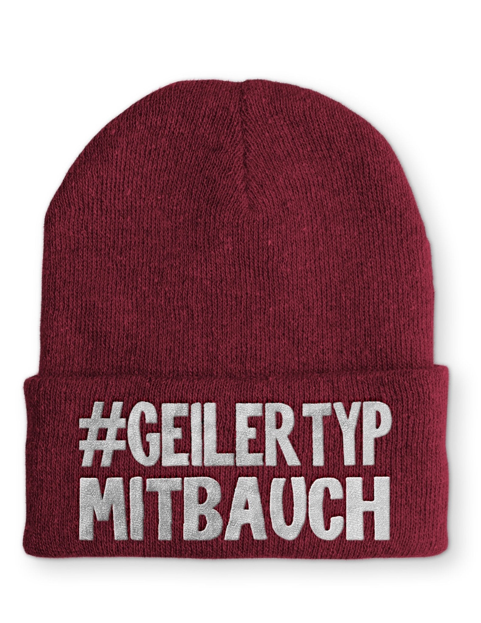 Geiler Typ mit Bauch Beanie Mütze mit Spruch - tshirtladen - Mütze