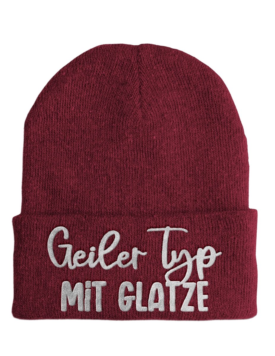 Geiler Typ mit Glatze - Beanie - Mütze mit Spruch - Schwarzer - Kaffee