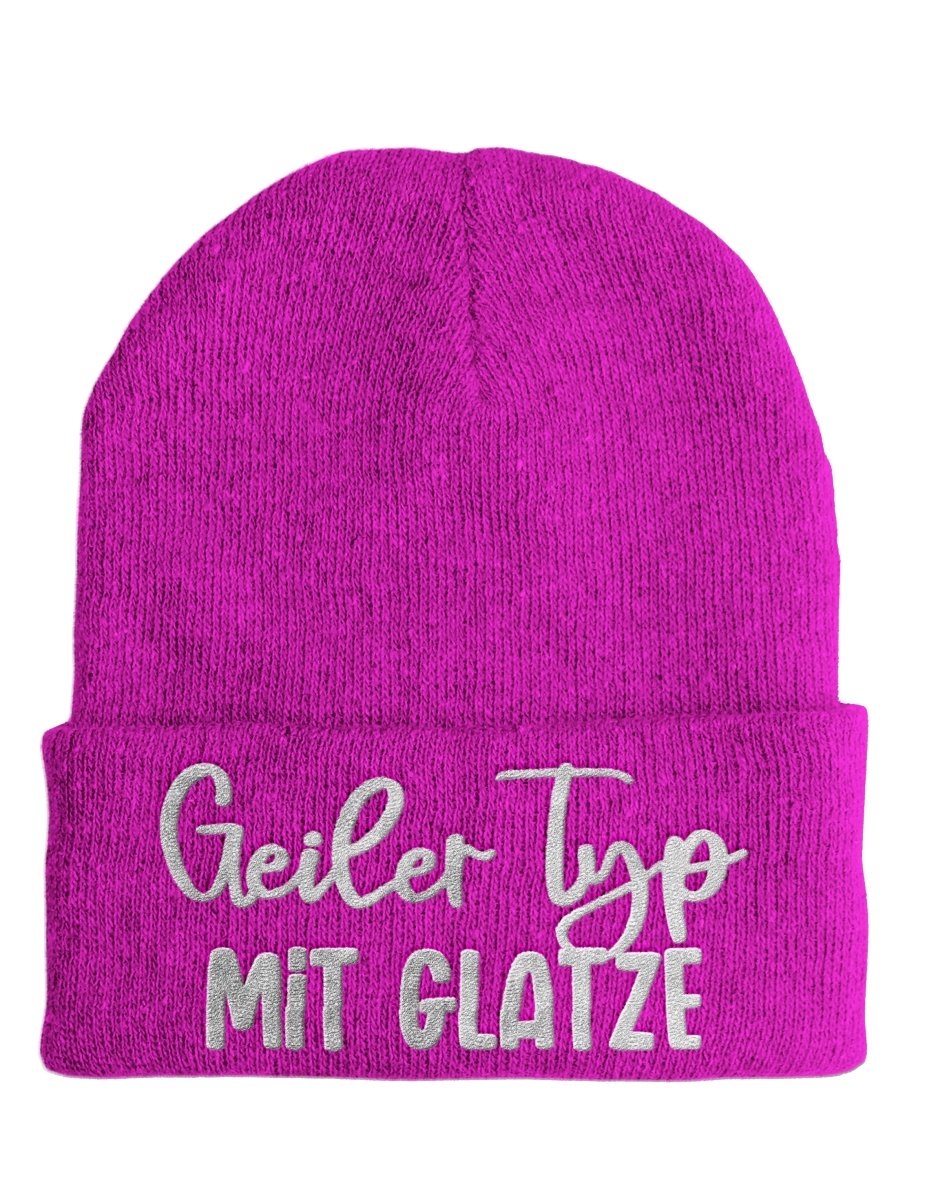 Geiler Typ mit Glatze - Beanie - Mütze mit Spruch - Schwarzer - Kaffee