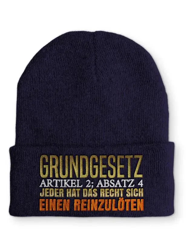 Grundgesetz Artikel 2 Absatz 4 jeder hat das Recht sich einen reinzulöten Statement Beanie Mütze mit Spruch - tshirtladen - Mütze