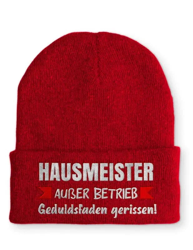 Hausmeister Außer Betrieb Geduldsfaden gerissen! Statement Beanie Mütze mit Spruch - tshirtladen - Mütze