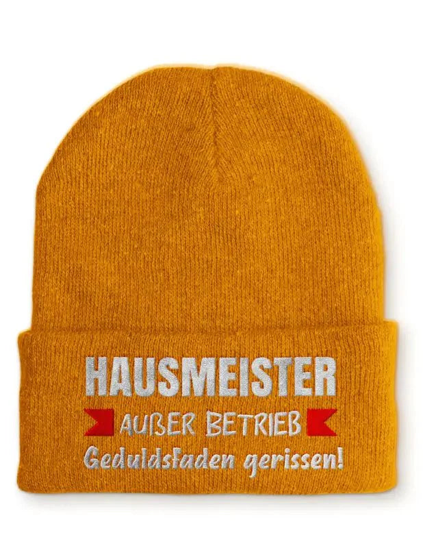Hausmeister Außer Betrieb Geduldsfaden gerissen! Statement Beanie Mütze mit Spruch - tshirtladen - Mütze