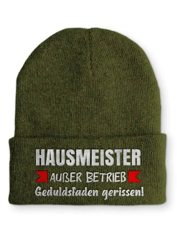 Hausmeister Außer Betrieb Geduldsfaden gerissen! Statement Beanie Mütze mit Spruch - tshirtladen - Mütze