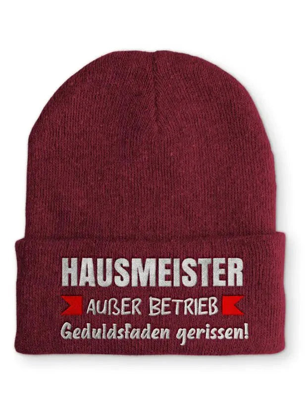 Hausmeister Außer Betrieb Geduldsfaden gerissen! Statement Beanie Mütze mit Spruch - tshirtladen - Mütze