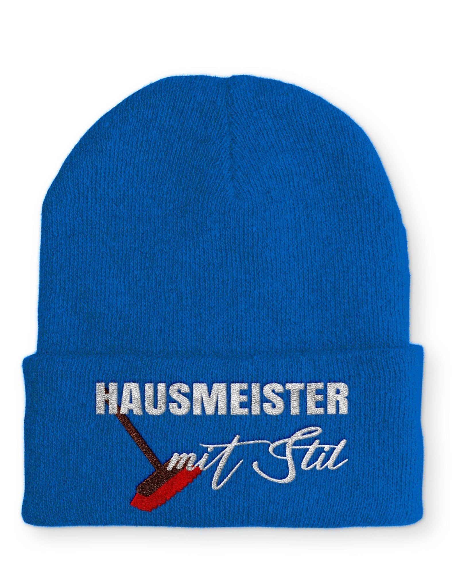 Hausmeister mit Stil Beanie Mütze mit Spruch - tshirtladen - Mütze