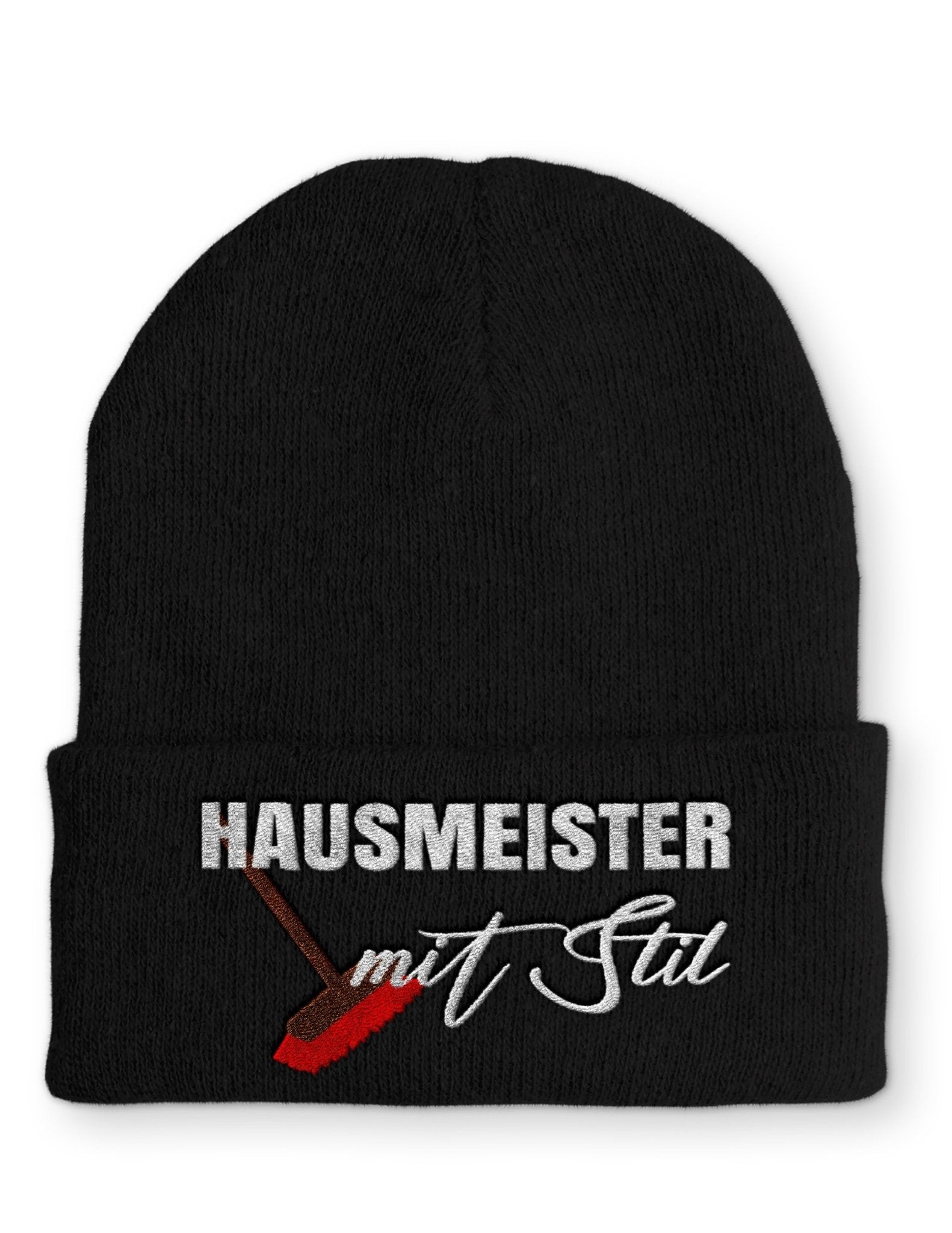 Hausmeister mit Stil Beanie Mütze mit Spruch - tshirtladen - Mütze