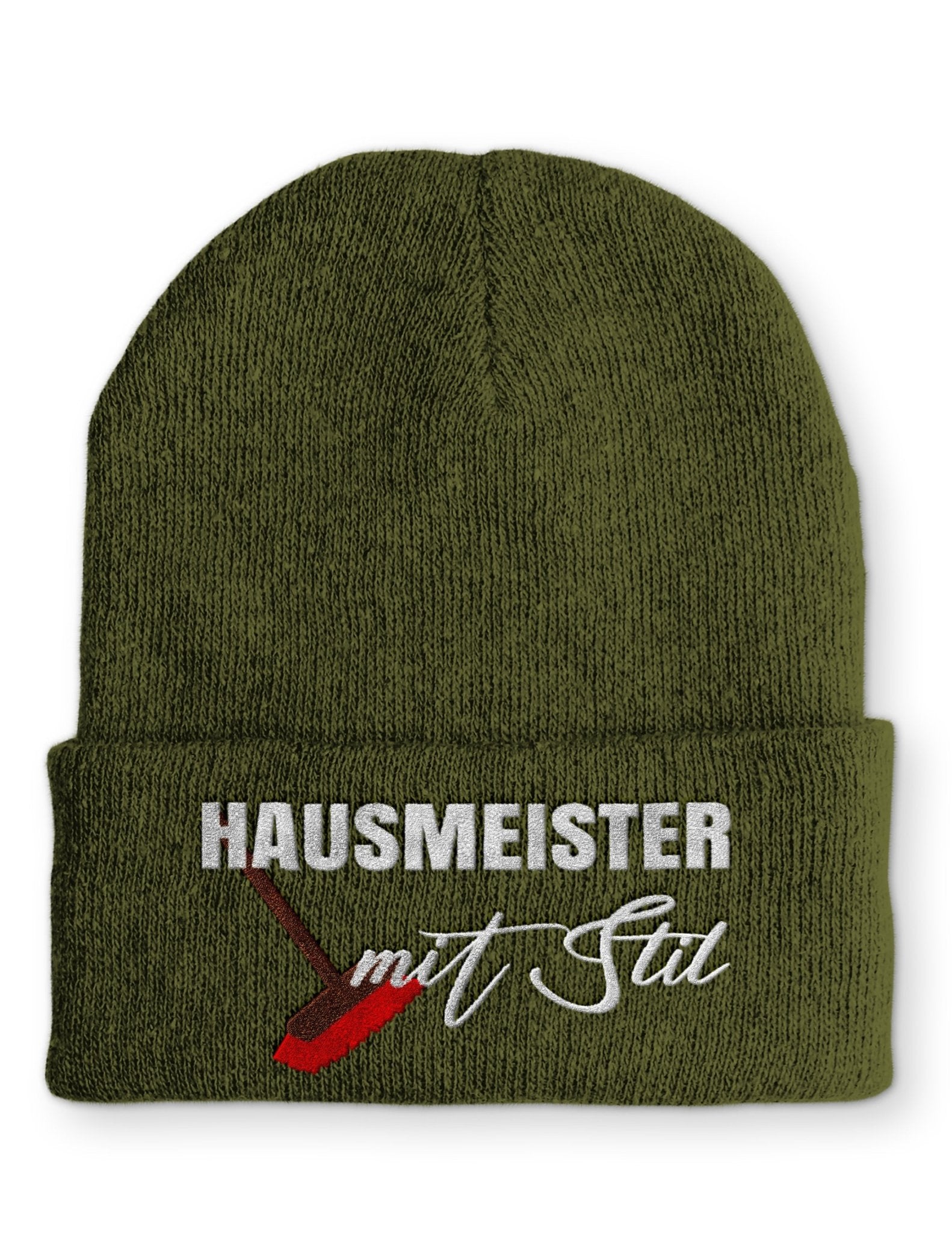Hausmeister mit Stil Beanie Mütze mit Spruch - tshirtladen - Mütze