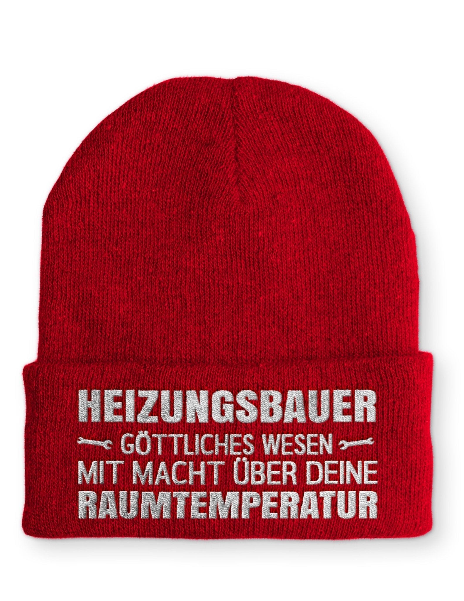Heizungsbauer Beanie Mütze mit Spruch - tshirtladen - Mütze