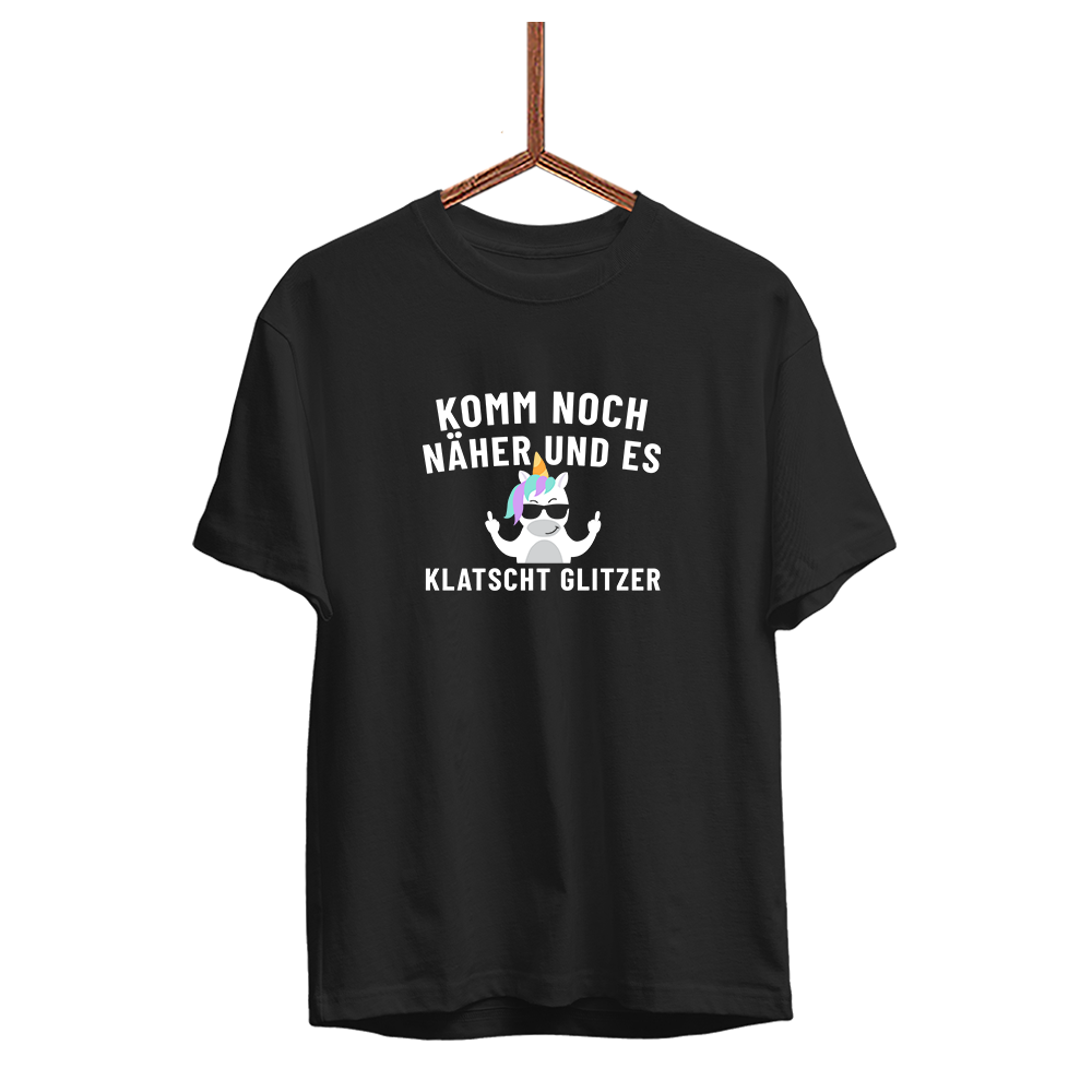 Kinder T-Shirt Komm noch näher und es klatscht Glitzer