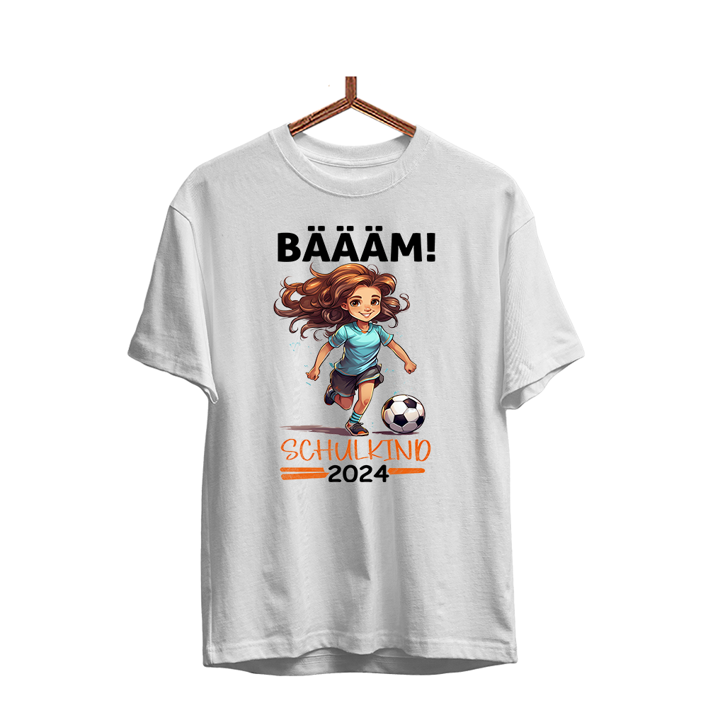 Kinder T-Shirt BÄÄM! Mädchen Schulkind 2024 perfekt zur Einschulung