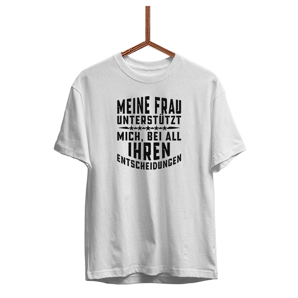 Herren T-Shirt Meine Frau unterstützt mich