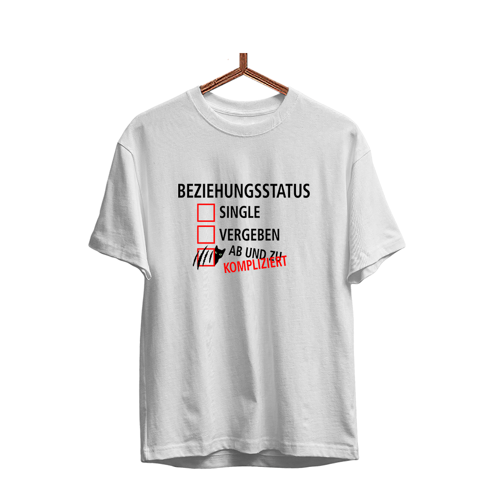 Herren T-Shirt Beziehungsstatus kompliziert - Schwarzer - Kaffee