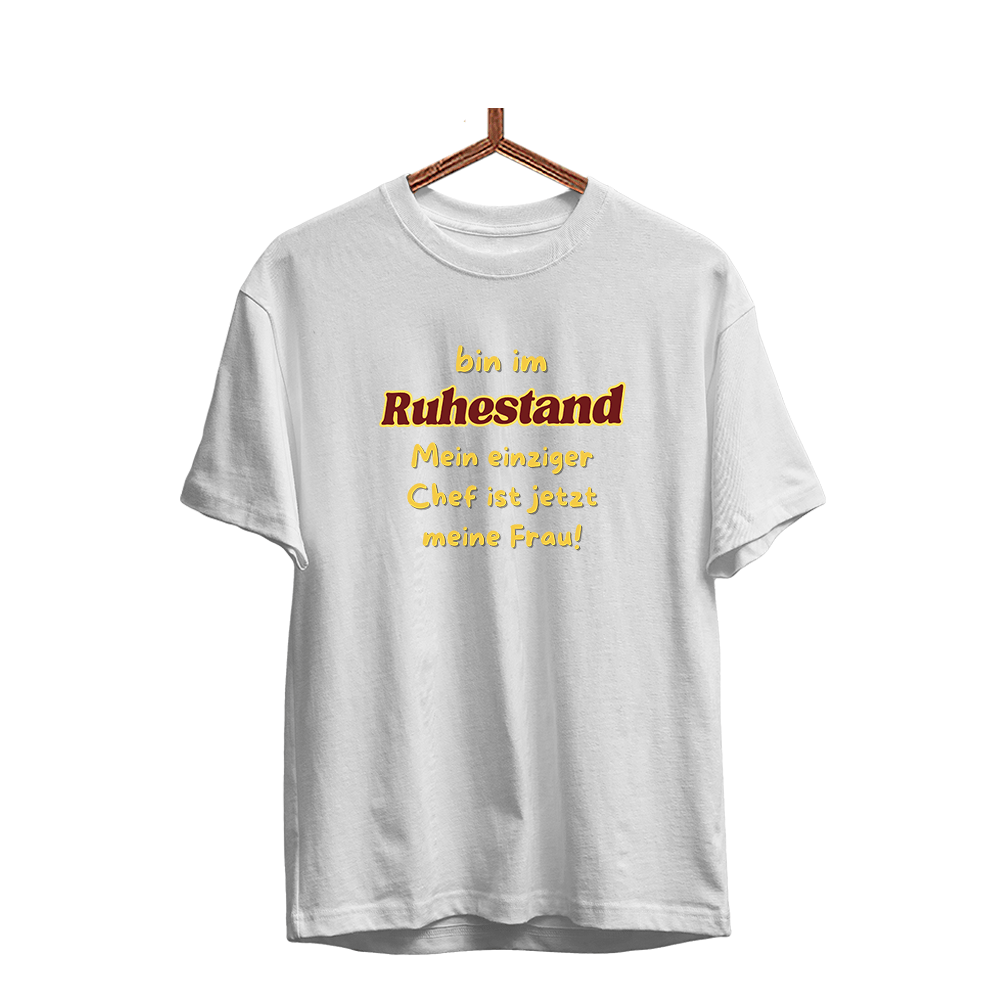 Herren T-Shirt Bin im Ruhestand mein einziger Chef ist jetzt meine Frau! - Schwarzer - Kaffee