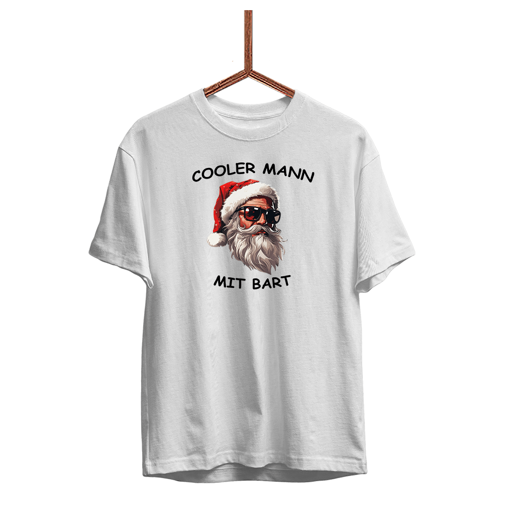 Herren T-Shirt Cooler Mann mit Bart - Schwarzer - Kaffee