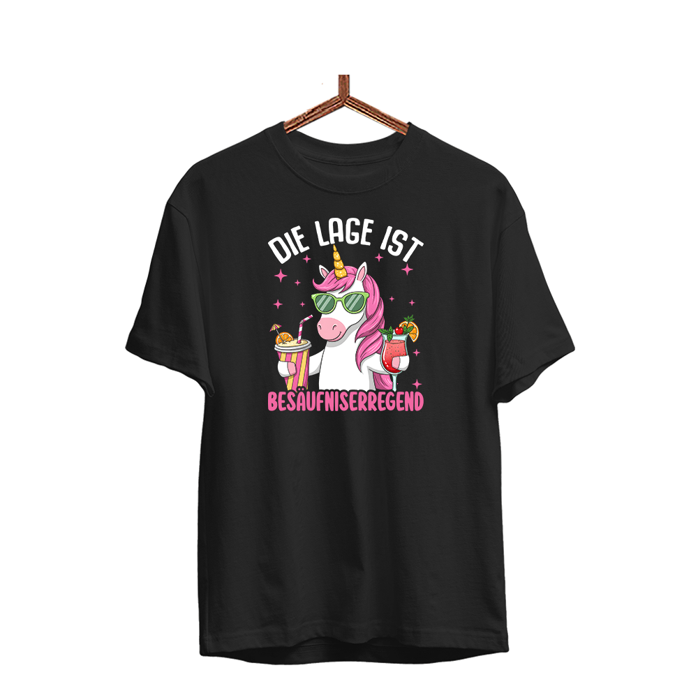 Herren T-Shirt Die Lage ist Besäufniserregend - Schwarzer - Kaffee