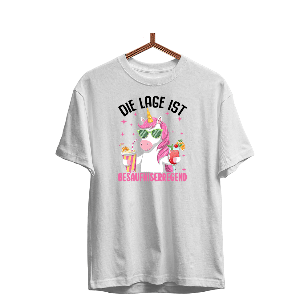 Herren T-Shirt Die Lage ist Besäufniserregend - Schwarzer - Kaffee