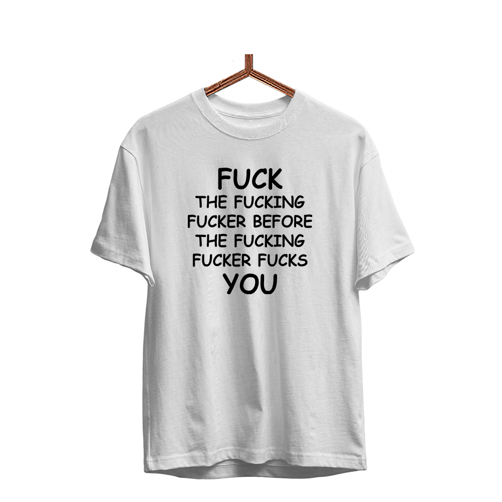 Herren T-Shirt Fuck - Schwarzer - Kaffee