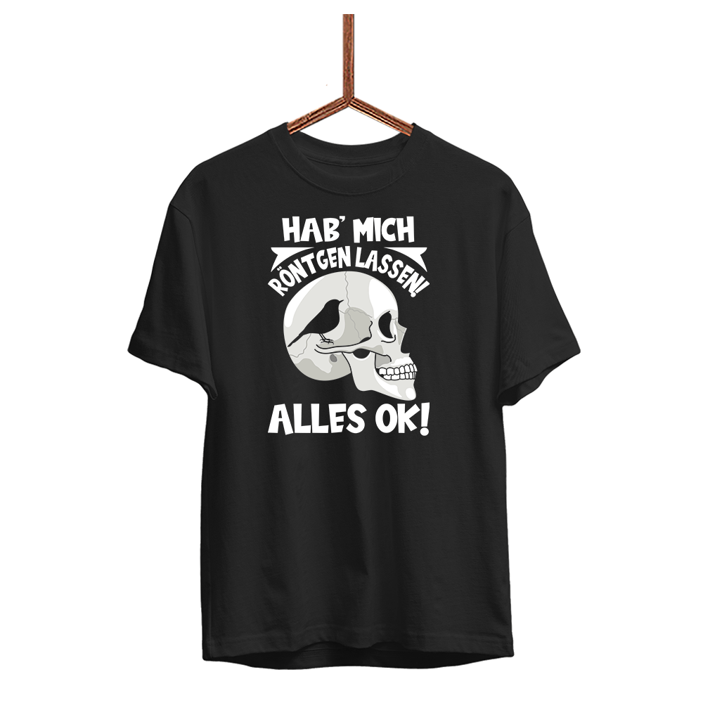 Herren T-Shirt Hab mich röntgen lassen - Schwarzer - Kaffee