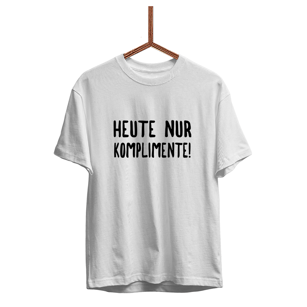 Herren T-Shirt Heute nur Komplimente - Schwarzer - Kaffee