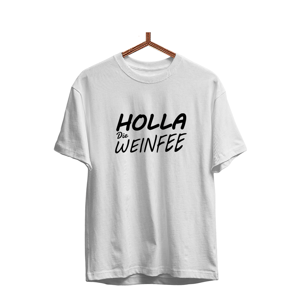 Herren T-Shirt Holla Die Weinfee - Schwarzer - Kaffee