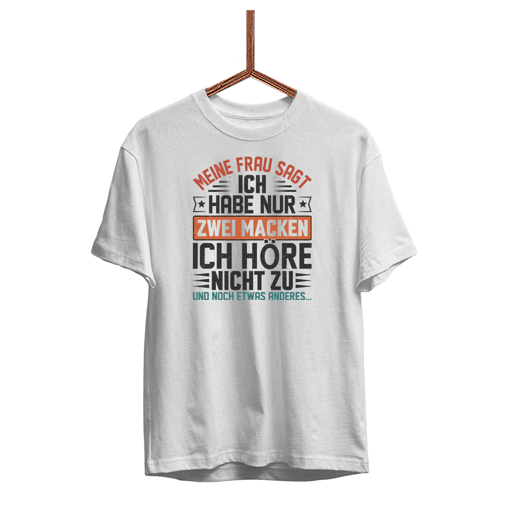 Herren T-Shirt Ich habe nur zwei Macken - Schwarzer - Kaffee