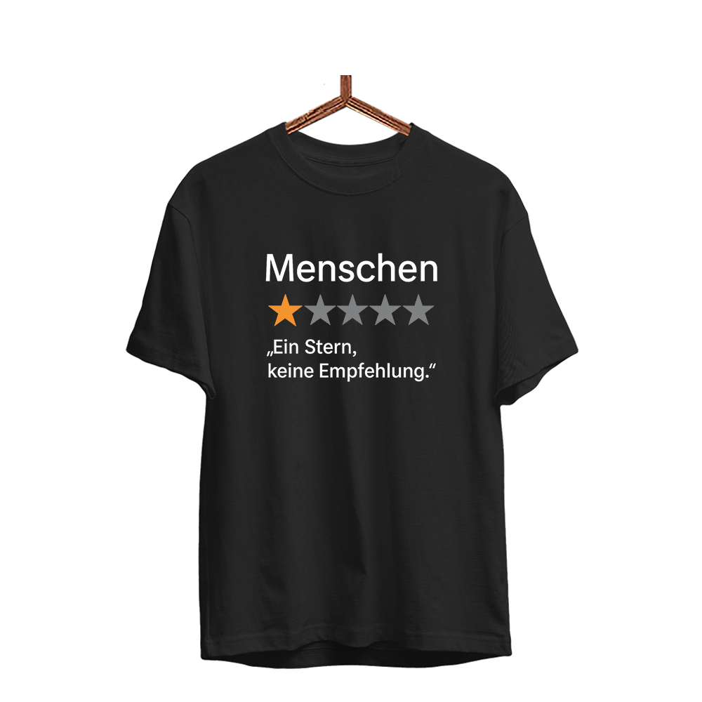 Herren T-Shirt Menschen ein Stern, keine Empfehlung - Schwarzer - Kaffee