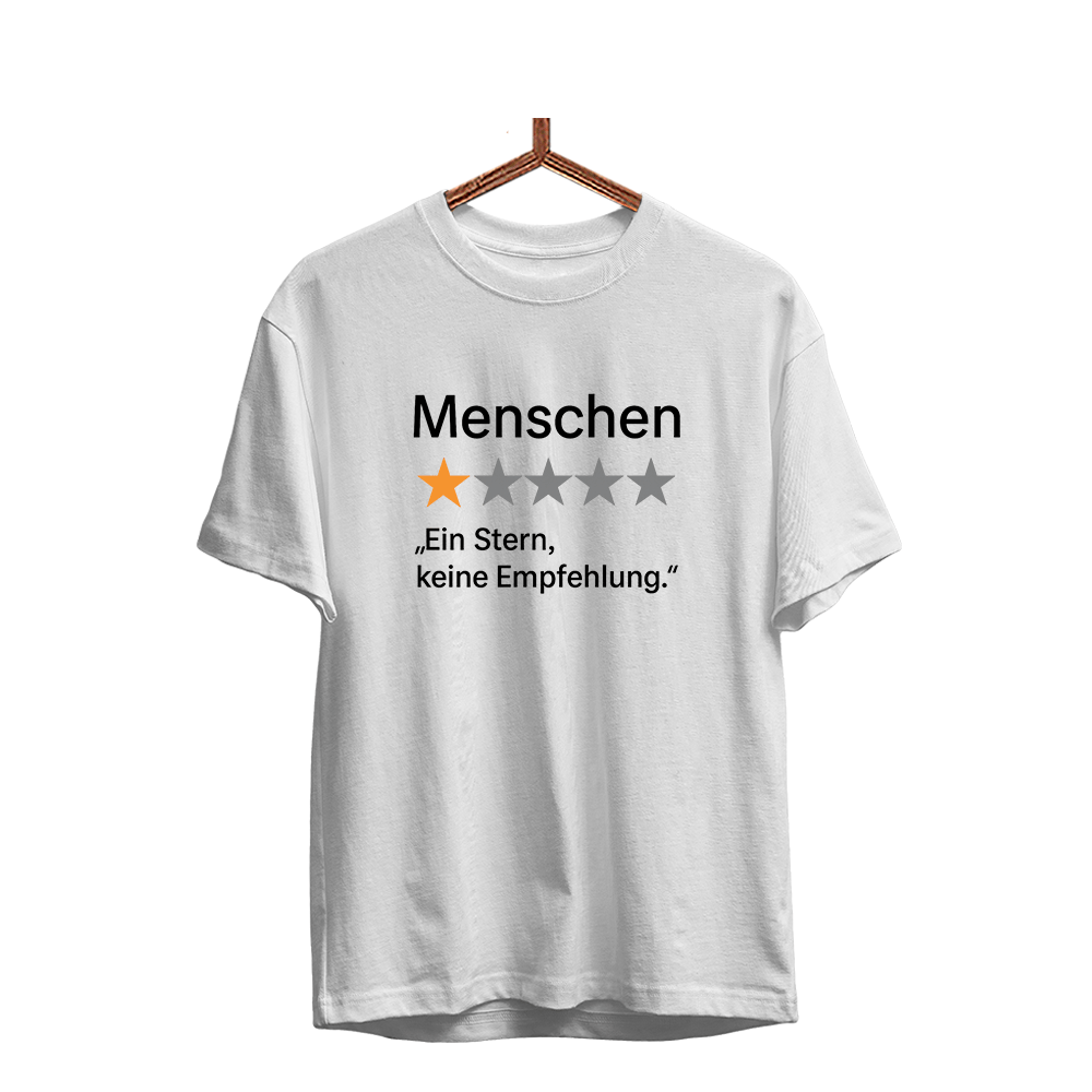Herren T-Shirt Menschen ein Stern, keine Empfehlung - Schwarzer - Kaffee