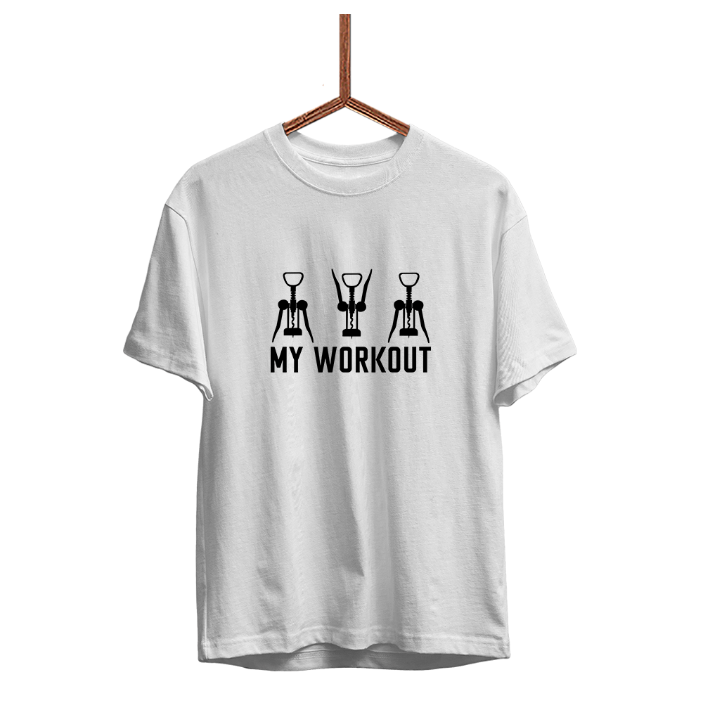 Herren T-Shirt My Workout - Schwarzer - Kaffee