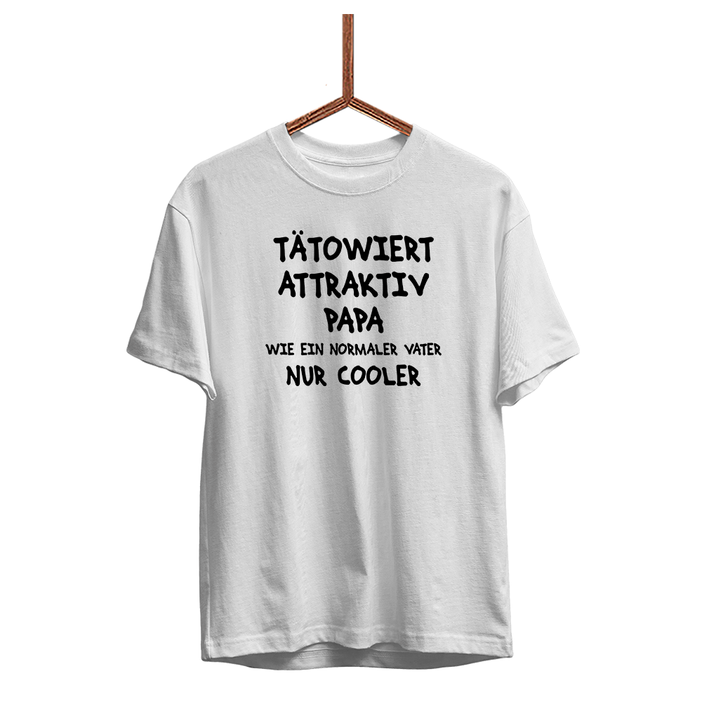 Herren T-Shirt Tätowiert attraktiv Papa - Schwarzer - Kaffee