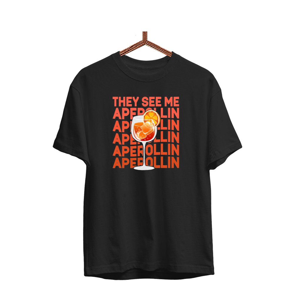 Herren T-Shirt They see me Aperollin - Schwarzer - Kaffee