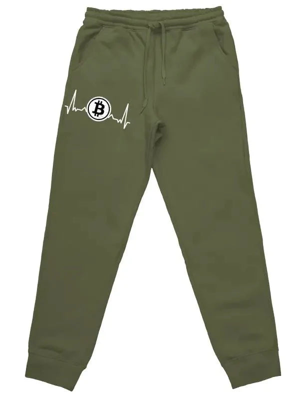 Herzschlag Bitcoin Jogginghose mit lustigem Spruch - tshirtladen -