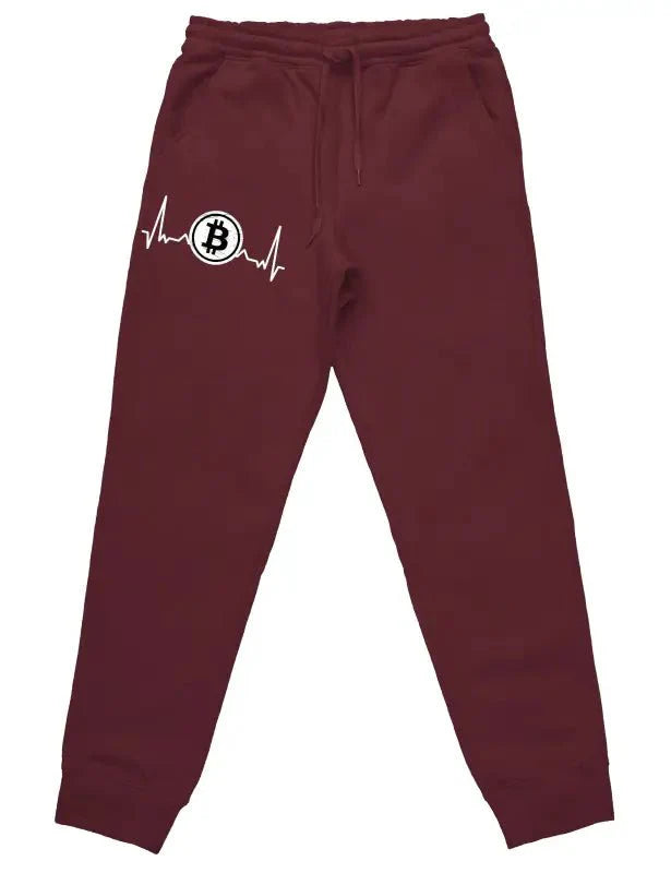 Herzschlag Bitcoin Jogginghose mit lustigem Spruch - tshirtladen -