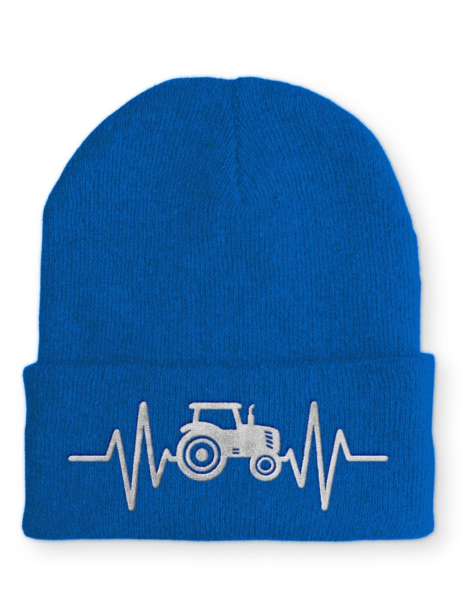 Herzschlag Traktor Beanie Mütze mit Spruch - tshirtladen - Mütze