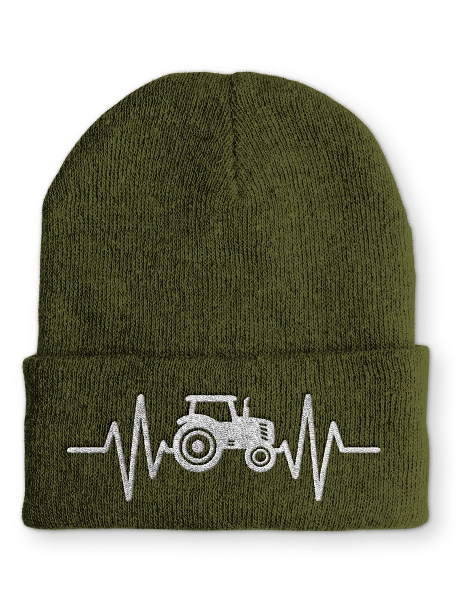 Herzschlag Traktor Beanie Mütze mit Spruch - tshirtladen - Mütze