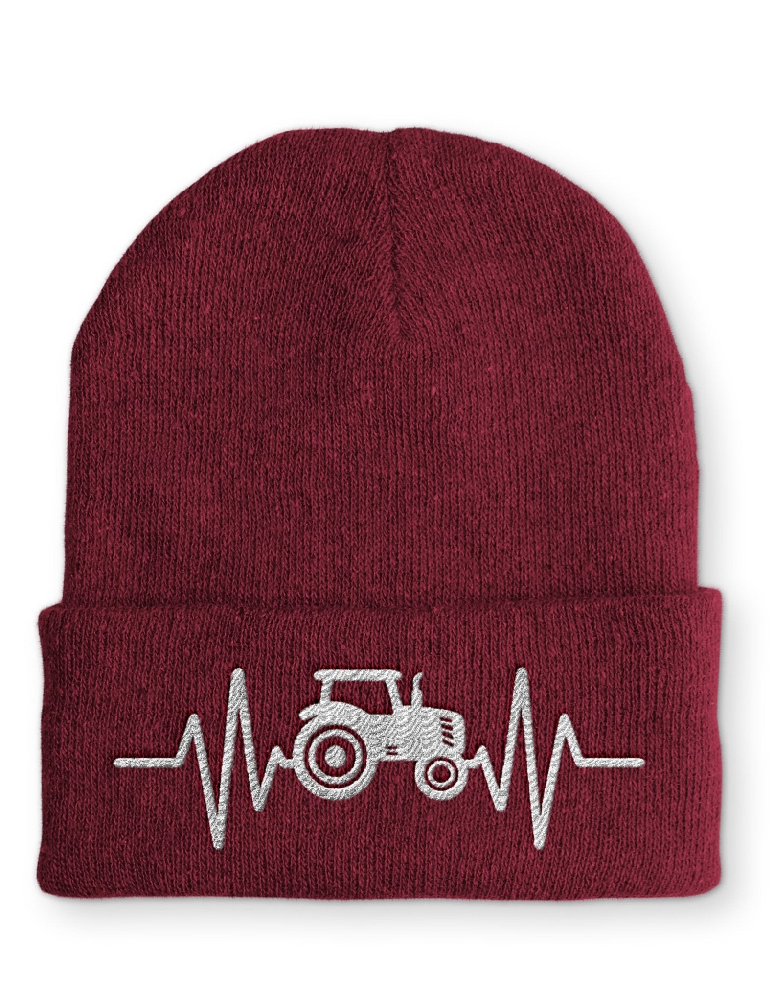 Herzschlag Traktor Beanie Mütze mit Spruch - tshirtladen - Mütze